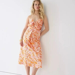 J. Crew Floral Orange Dress
